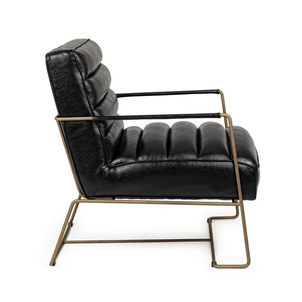 Melns atpūtas krēsls no ādas imitācijas Brianna – Bizzotto-image-3