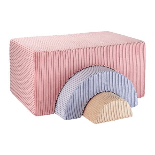 Rozā velveta putu rotaļu laukums 75x49x37 cm Rainbow Montessori – Wigiwama