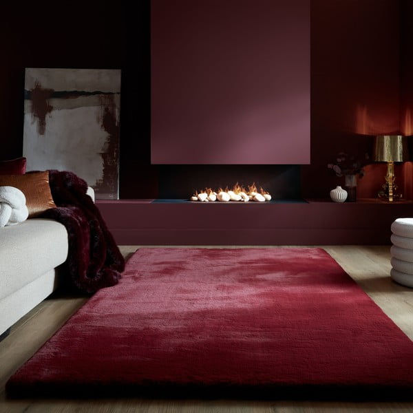 Bordo sintētiska kažokāda 160x230 cm Ivy Luxury Fur – Flair Rugs-image-1