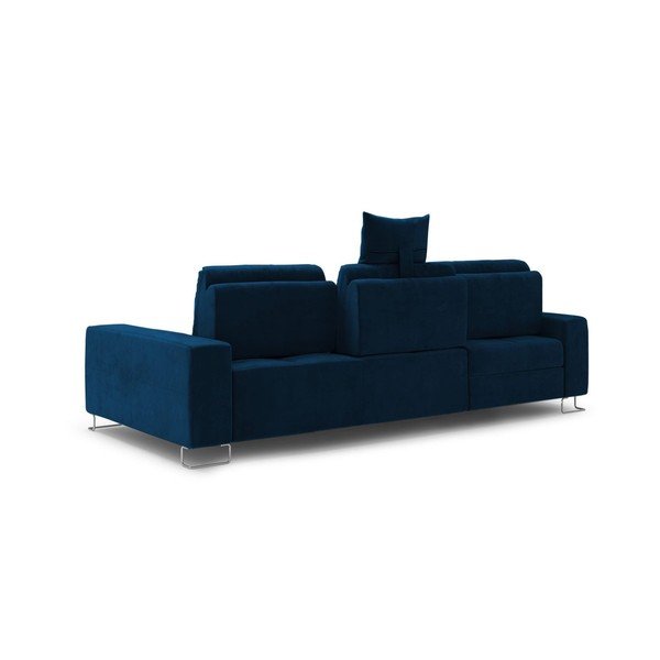 Tumši zils izlaižams samta stūra dīvāns ar glabāšanas vietu Windsor & Co Sofas Diane, kreisais stūris-image-4