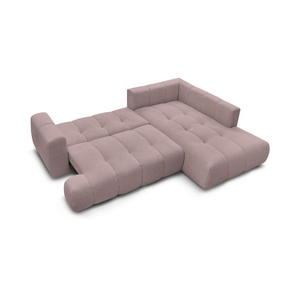 Rozā salokāms/ar uzglabāšanas vietu stūra dīvāns (ar labo stūri/L veida) Fuji – Bobochic Paris-image-4
