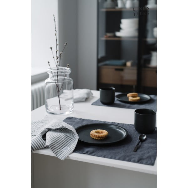 Tumši pelēks lina paliktnis Linen Tales, 35 x 45 cm-image-1