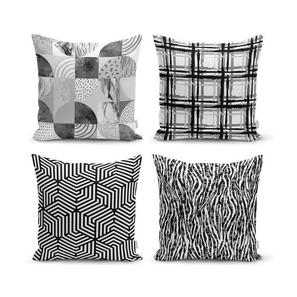 4 dekoratīvo spilvendrānu komplekts Minimalist Cushion Covers Minimalist Drawing, 45 x 45 cm