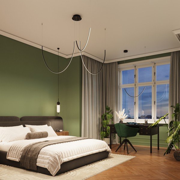 Melna alumīnija LED piekaramā lampa ALVAR – Thoro-image-3