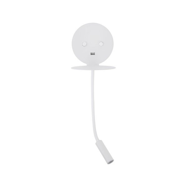 Balta alumīnija LED sienas lampa ar saliekamu konstrukciju/ar USB portu Eclip – Nova Luce
