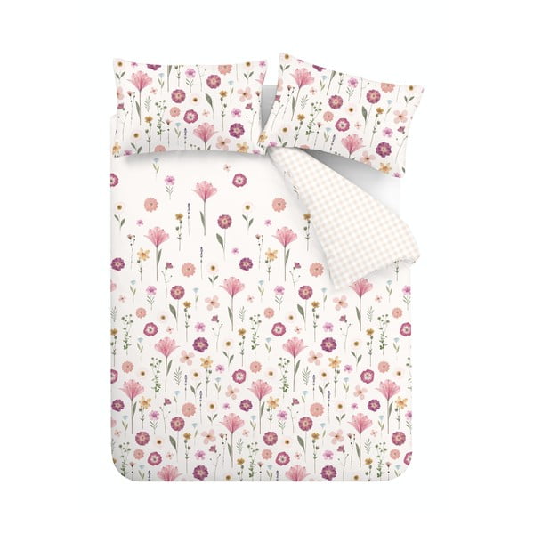 Balta un rozā gultasveļa Catherine Lansfield Wild Flowers, 200 x 200 cm