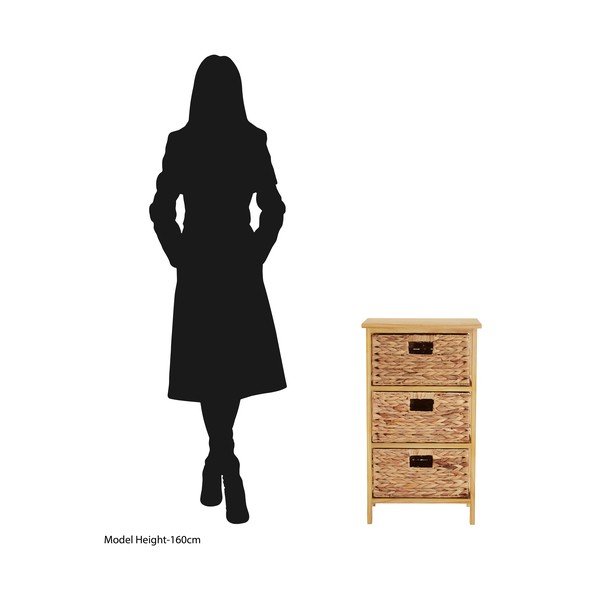 Dabīga toņa paulonijas masīvkoka augsta kumode 41x70 cm – Premier Housewares-image-3