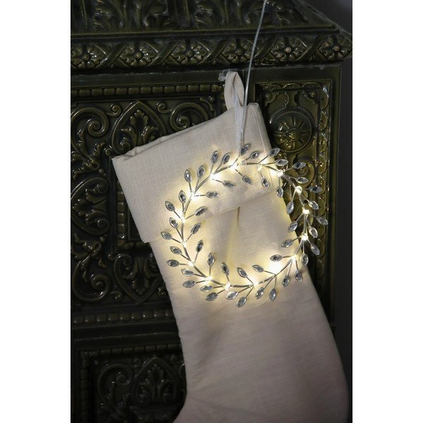 Sudraba krāsas Ziemassvētku gaismas dekors uz baterijām ø 19 cm Aria – Markslöjd-image-3