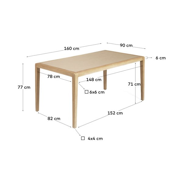 Ēdamgalds 90x160 cm Better – Kave Home-image-3