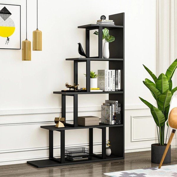 Melns plaukts 100x164 cm Step – Kalune Design-image-2
