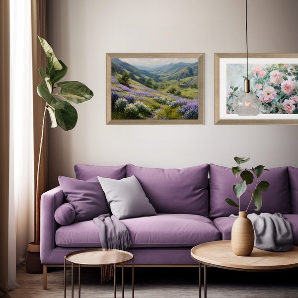 Drukāta glezna ar rāmi 75x56 cm Violet Hills – Styler-image-1