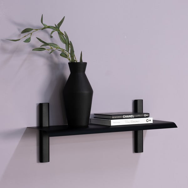Melns metāla sienas plaukts 60 cm Hola – Spinder Design-image-1
