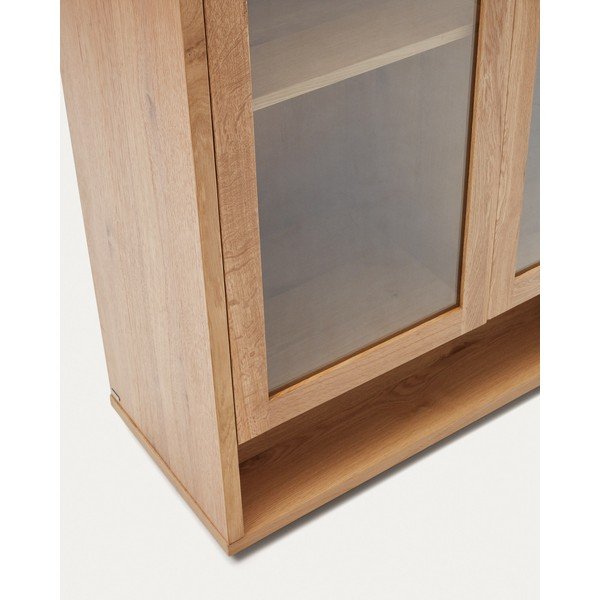 Dabīga toņa vitrīna ar ozolkoka imitāciju 100x185 cm Alguema – Kave Home-image-4