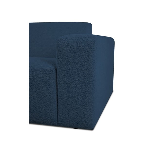 Tumši zils dīvāns no buklē auduma 228 cm Roxy – Scandic-image-3