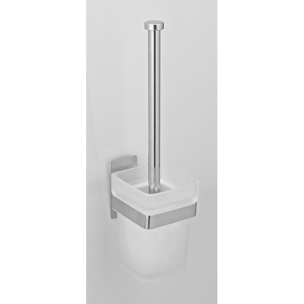 Spīdīgas sudraba krāsas stikla pašlīmējoša tualetes birste Genova – Wenko-image-1