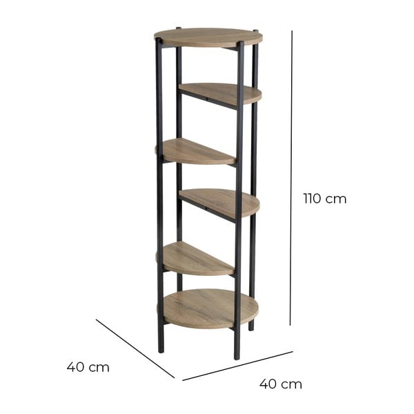 Melns/dabīga toņa plaukts ar ozolkoka imitāciju 40x110 cm – Casa Selección-image-4