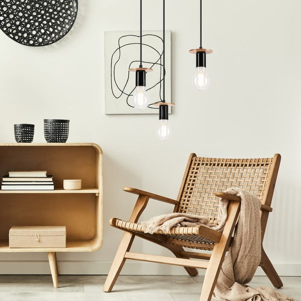 Melna piekaramā lampa Angelina – LAMKUR-image-1