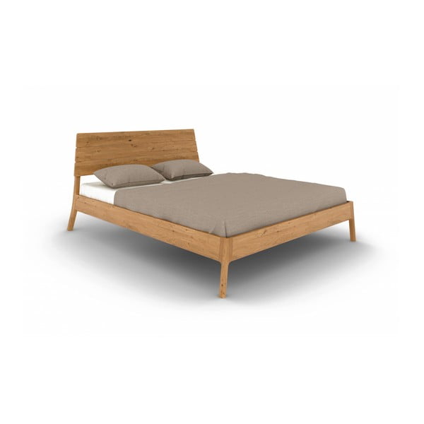 Dabīga toņa ozola masīvkoka divvietīga gulta 140x200 cm Twig – The Beds