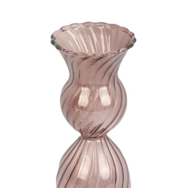 Brūns stikla svečturis PT LIVING Swirl, augstums 17 cm-image-2