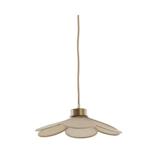 Krēmkrāsas piekaramā lampa ar auduma abažūru Fyano – Light & Living