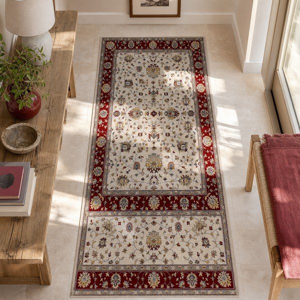 Sarkans/krēmkrāsas paklājs 67x250 cm Classic – Universal-image-3
