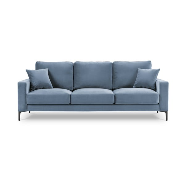 Gaiši zils samta dīvāns Kooko Home Harmony, 220 cm