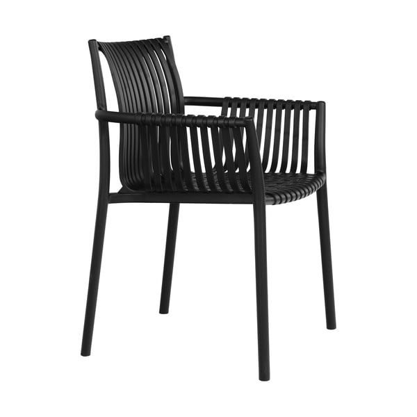 Melni plastmasas dārza krēsli (2 gab.) Tulsa – House Nordic-image-3