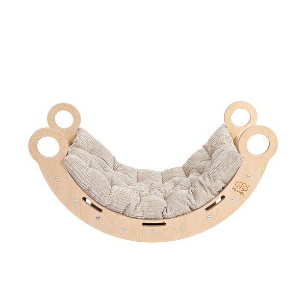 Bēšas/dabīga toņa priedes masīvkoka šūpoles 39x75x38 cm Montessori – Meowbaby