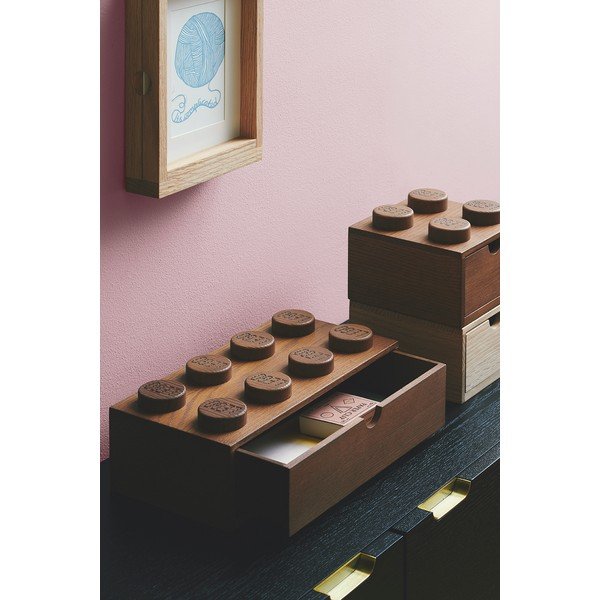 Bērnu tumši beicēta ozolkoka uzglabāšanas kaste LEGO® Wood-image-1