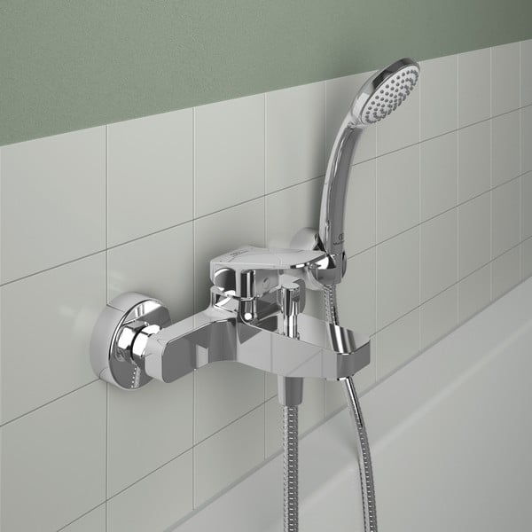 Spīdīgas sudraba krāsas jaucējkrāns vannai/sienas Ceraplan – Ideal Standard-image-2