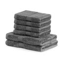 2+4 tumši pelēku dvieļu komplekts DecoKing Bamby Charcoal