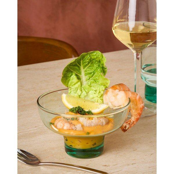 Zaļš pārstrādāta stikla saldējuma kauss (6 gab.) 400 ml Revera – BonBistro-image-1