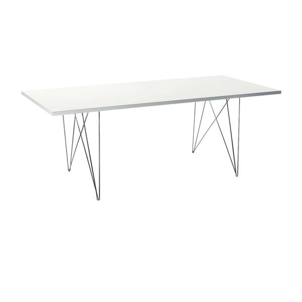 Balts pusdienu galds Magis Bella, 200 x 90 cm