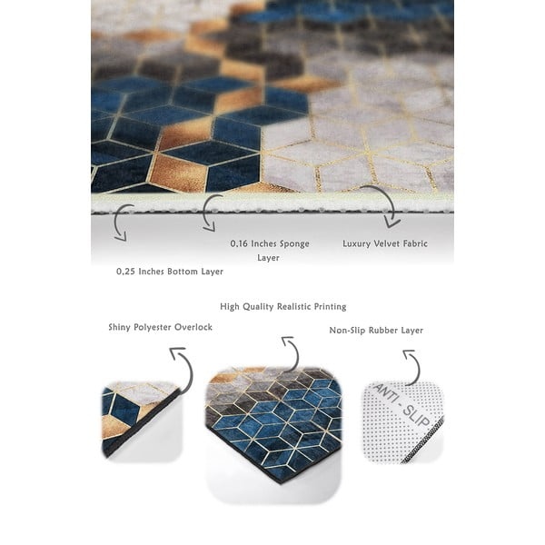 Zili/pelēki vannas istabas paklājiņi (2 gab.) 60x100 cm Optic – Mila Home-image-2