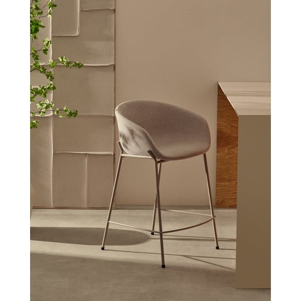 Bēšs bāra krēsls (sēdekļa augstums 65 cm) Yvette – Kave Home-image-1