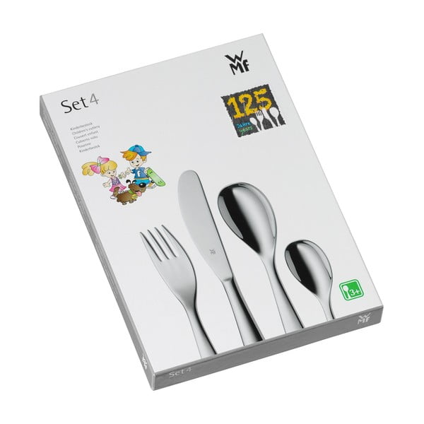 4 detaļu komplekts no nerūsējošā tērauda ar bērnu galda piederumiem WMF Cromargan® Zwerge-image-1