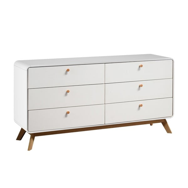 Balta zema kumode 150x74 cm Caitlin – Støraa-image-1