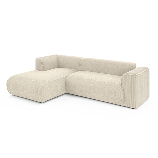 Bēšs velveta stūra dīvāns (ar kreiso stūri/ar zvilni) Merid  – Ropez-image-2