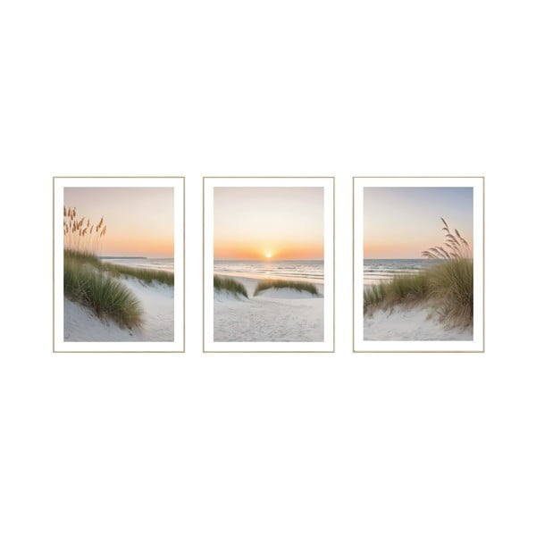 Gleznas (3 gab.) 30x40 cm Sunrise on the Beach