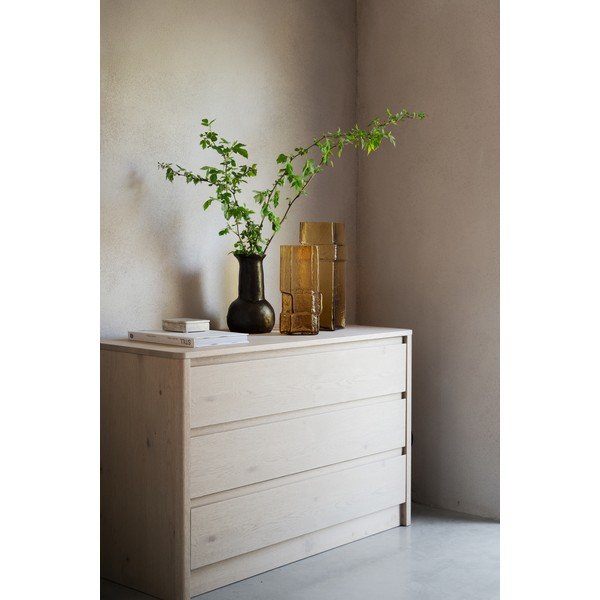 Gaiša dabīga toņa kumode ar ozolkoka imitāciju 110x70x45 cm Melstone – Rowico-image-1