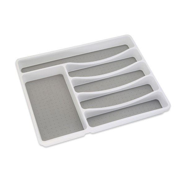 Pelēks plastmasas galda piederumi organizators atvilktnei 41 x 33 cm – Addis-image-1