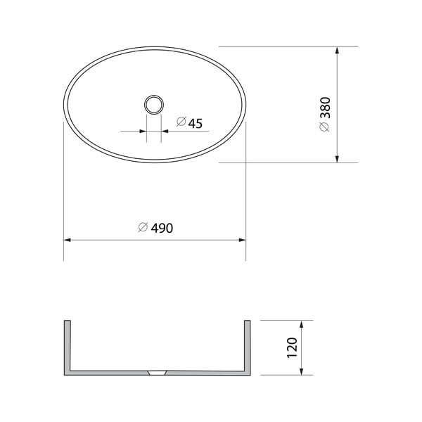 Melna stikla izlietne 49x38 cm Nobal – Sapho-image-2