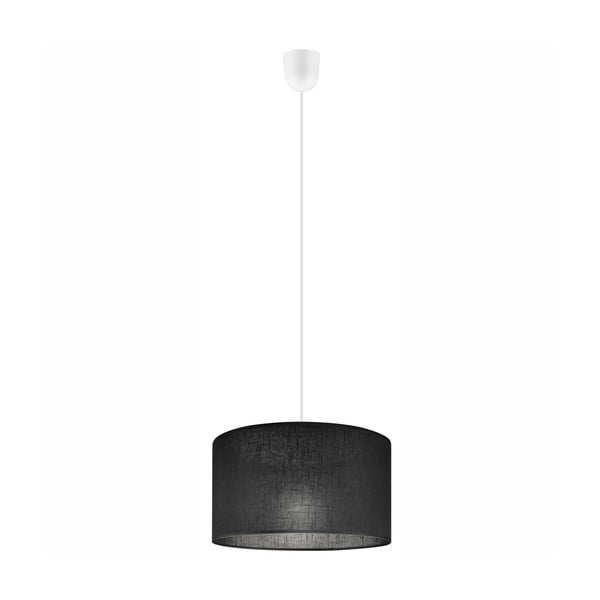 Melna piekaramā lampa ar auduma abažūru ø 35 cm Vivian – LAMKUR