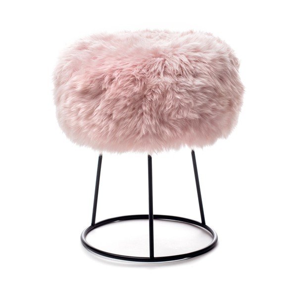 Krēsls ar rozā aitādas sēdekli Royal Dream, ⌀ 36 cm