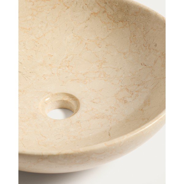 Bēša akmens apaļa izlietne ø 40 cm Darnen – Kave Home-image-4