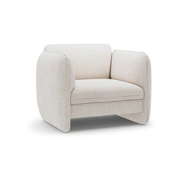 Krēmkrāsas atpūtas krēsls no šenila auduma Georgia – Micadoni 