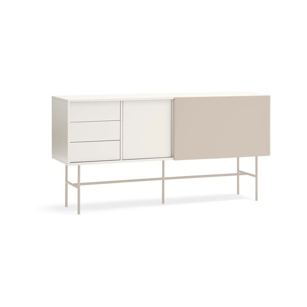 Bēša/krēmkrāsas zema kumode ar bīdāmām durvīm 180x91 cm Nube – Teulat-image-2