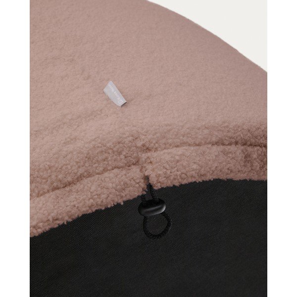 Gaiši rozā pufs no buklē auduma Kaeli – Kave Home-image-4