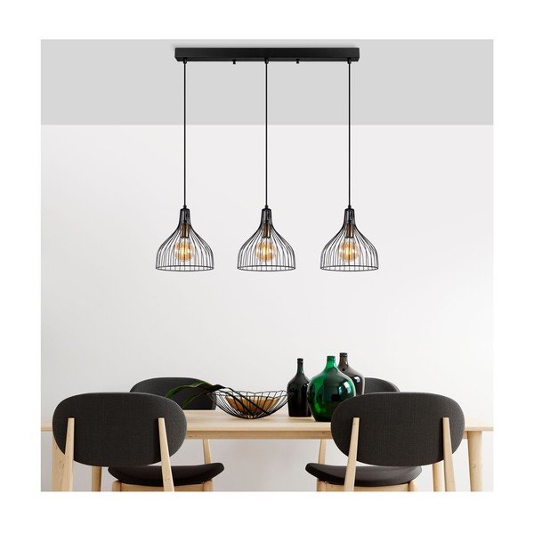 Melna piekaramā lampa ar metāla abažūru Cafu – Opviq lights-image-1