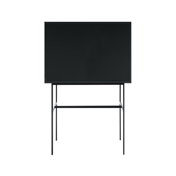 Melna vitrīna ar bīdāmām durvīm 70x109x40 cm Lekko – noo.ma-image-4